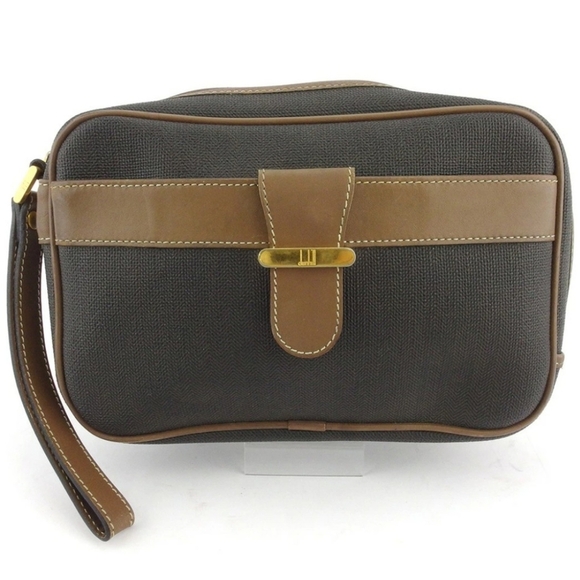 Classic Dunhill Brown and Black Unisex Clutch Bag - Picture 1 of 10